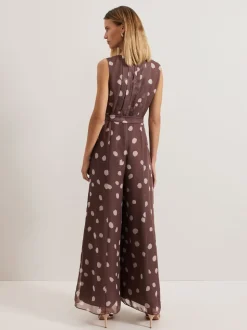 Phase Eight Maxine chiffon jumpsuit met stippen
