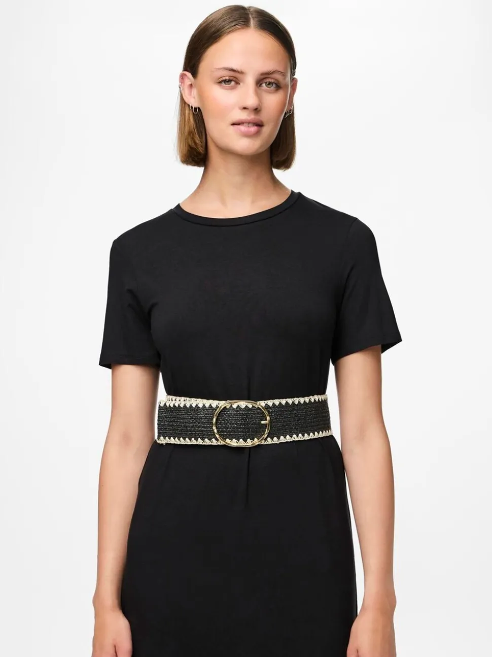 PIECES Raffia Woven Waist Belt