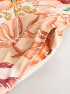Pink Floral Patch Print - Square Neck Wide Leg Jersey Jumpsuit