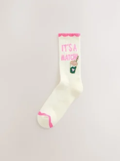 Pink Matcha - Set van 3 paar enkellange sportsokken met verzachte zool