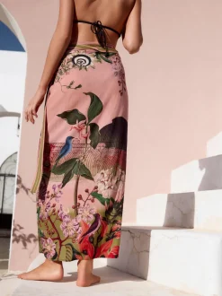Pink Scenic Floral - Kew Collection Maxi Sarong