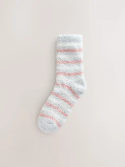 Pink/Grey Bows - Set van 4 paar behaaglijke enkelsokken