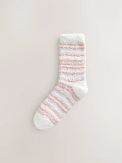 Pink/Grey Bows - Set van 4 paar behaaglijke enkelsokken