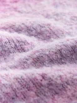 Pink/Purple Spacedye - Boucle Ronde hals Trui Met Wol