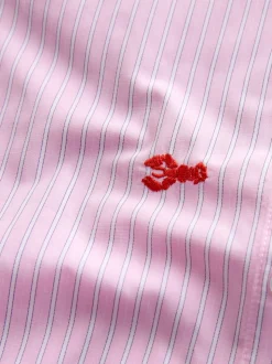 Pink/White Stripe Lobster - Overhemd met lange mouwen en borduursel