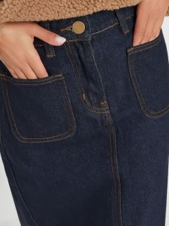 PixieGirl Petite 100% katoenen midirok met opgestikte zakken