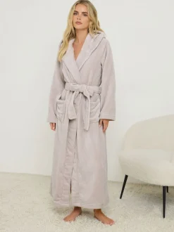 PixieGirl Petite Cotton Touch Hooded Maxi Robe