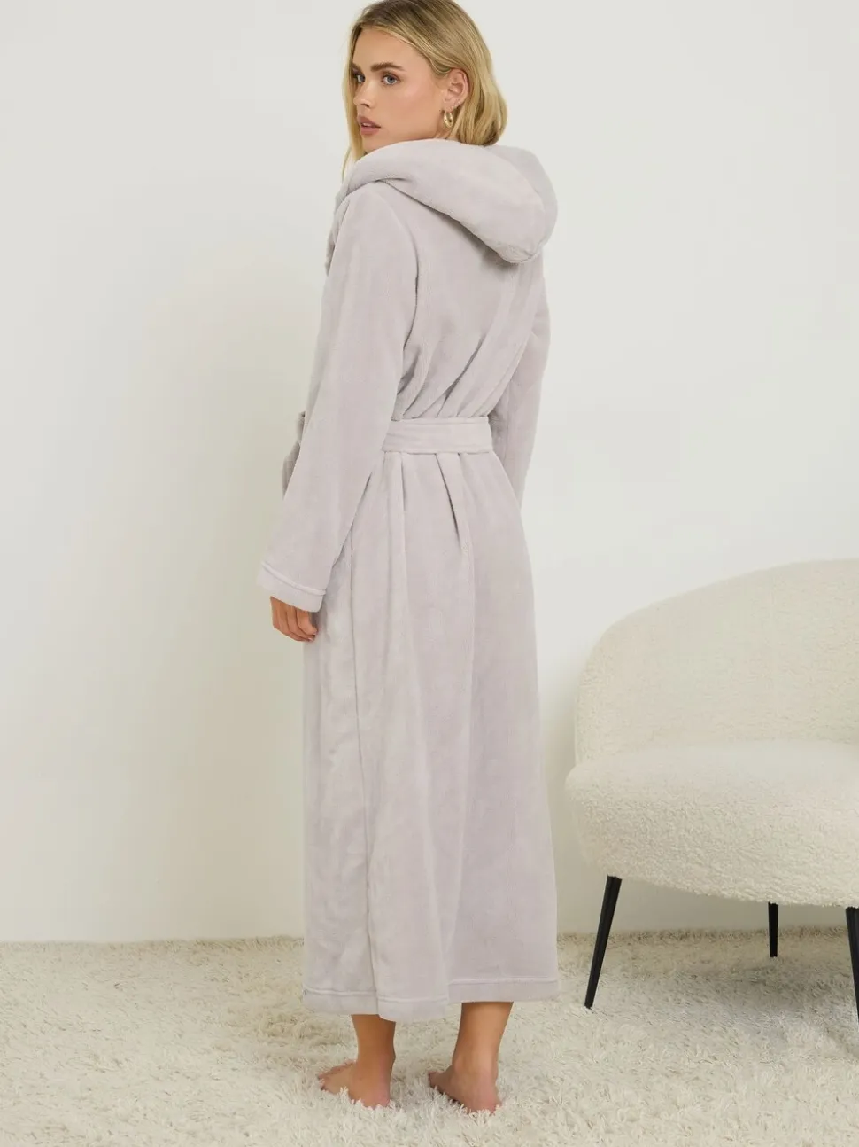 PixieGirl Petite Cotton Touch Hooded Maxi Robe