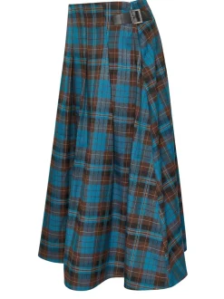 PixieGirl Petite geruite Midi rok met gesp