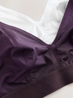 Plum Paars/Wit - DD+ Ultimate Comfort Bralettes zonder beugel 2 verpakking