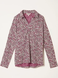 Plum Purple 2 Tone Floral - FatFace Jersey Shirt