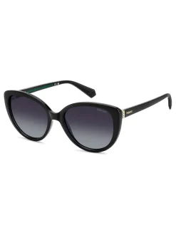 Polaroid Cat Eye Black Sunglasses With Jewel Embellishment