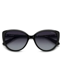 Polaroid Cat Eye Black Sunglasses With Jewel Embellishment
