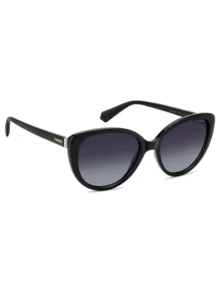 Polaroid Cat Eye Black Sunglasses With Jewel Embellishment
