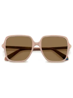 Polaroid Oversized Pink Square Sunglasses