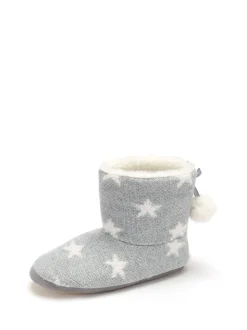 Pour Moi - Stergebreide pantoffellaarsjes met imitatiebontvoering