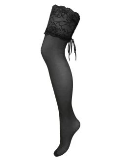 Pour Moi All Tied Up kousen van 15 denier met kant