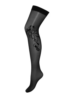 Pour Moi Icon kousen van 15 denier en bloemversiering
