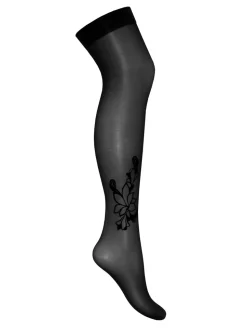 Pour Moi Icon kousen van 15 denier en bloemversiering