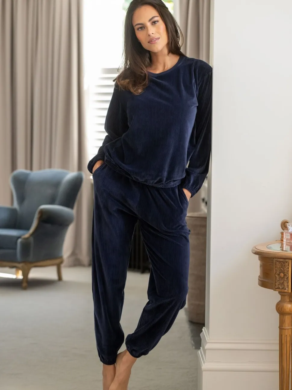 Pour Moi Ribbed Cosy Fleece Lounge Pyjamas Set