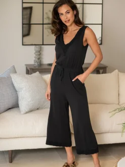 Pour Moi Sofa Loves Lace Hidden Support Cropped Wide Leg Jumpsuit