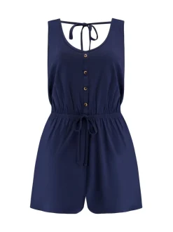 Pour Moi stretchy jersey playsuit met knoopsluiting aan de voorkant voor op het strand