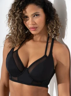 Pour Moi Sydney Underwired Mesh Longline Double Strap Bikini Top