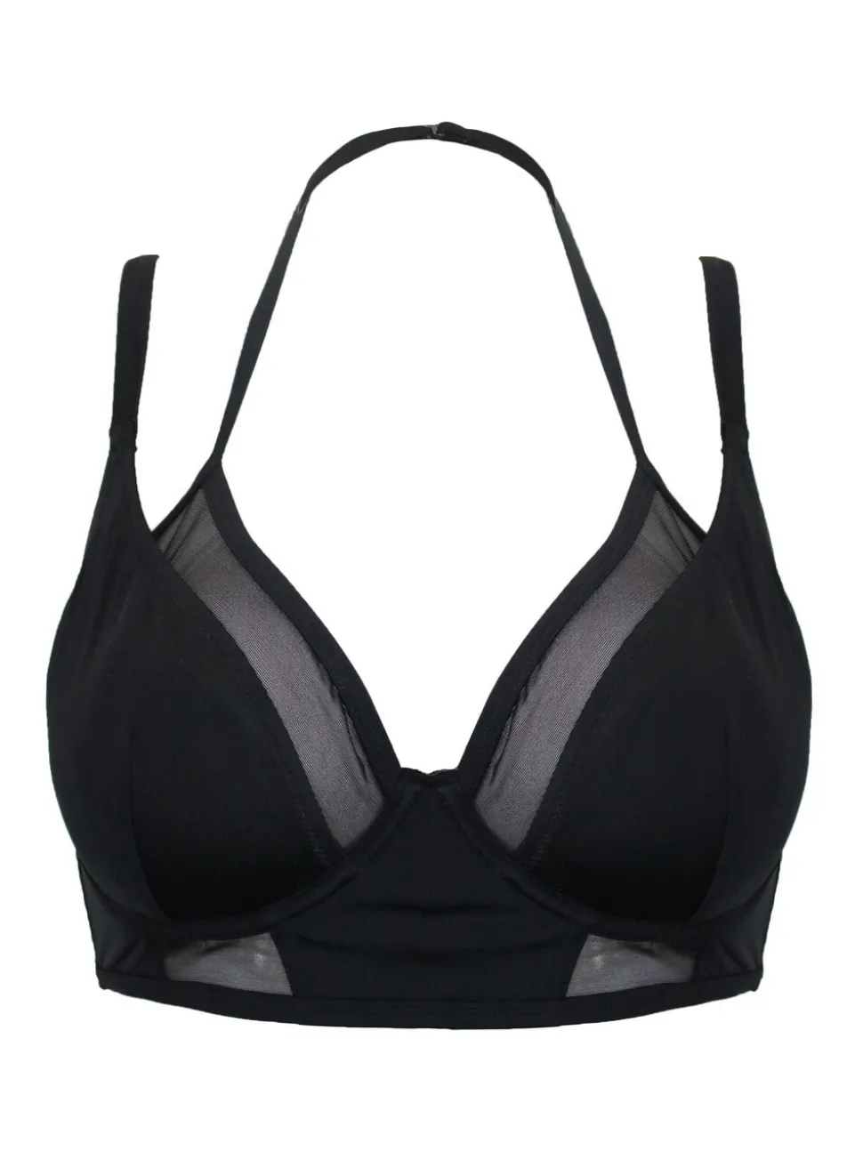 Pour Moi Sydney Underwired Mesh Longline Double Strap Bikini Top