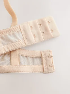 Praline huidskleur & wit - Set van 2 push-up beha's met lage decolleté en kant