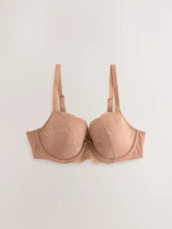 Praline huidskleur/donkerblauw - Verpakking van 2 kanten beha's cup DD+