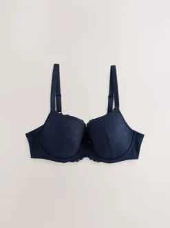 Praline huidskleur/donkerblauw - Verpakking van 2 kanten beha's cup DD+