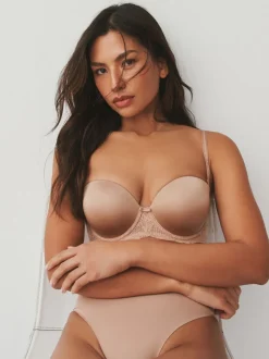 Praline nude - A-DD strapless push-up beha met drievoudige boost