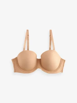 Praline nude - Comfortabele DD+ beha met lichte vulling, zonder schouderbandjes en multiway voor ultiem comfort