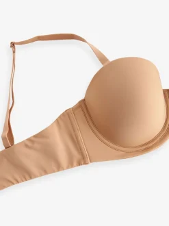 Praline nude - Comfortabele DD+ beha met lichte vulling, zonder schouderbandjes en multiway voor ultiem comfort
