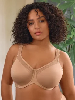 Praline nude - F-K katoenen minimiser beha met gewatteerde bandjes voor ultieme ondersteuning