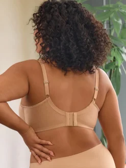 Praline nude - F-K katoenen minimiser beha met gewatteerde bandjes voor ultieme ondersteuning