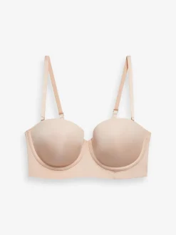 Praline nude - Lange strapless beha met lichte vulling en lage achterkant voor een mooi silhouet