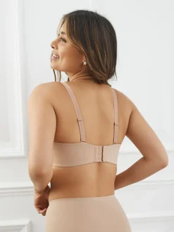Praline nude - Minimaliserende strapless bandeaubeha zonder vulling in cupmaat DD+