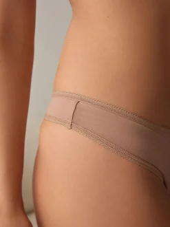 Praline nude - Set van 5 slipjes van microvezels