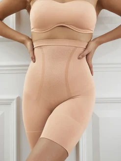 Praline nude - Vormgevende naadloze slip voor gladdere dijen met stevige buikcorrectie