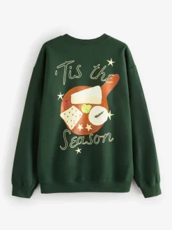 Proper Good Christmas Cheese Board Back Graphic Sweatshirt