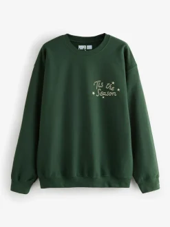 Proper Good Christmas Cheese Board Back Graphic Sweatshirt