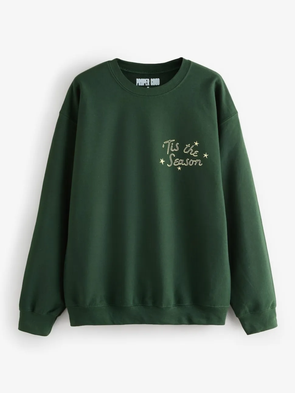 Proper Good Christmas Cheese Board Back Graphic Sweatshirt