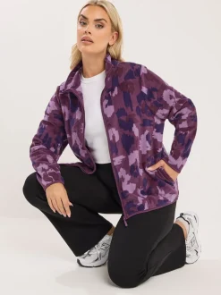 Purple Scribble - Yours Curve Active Fleece
