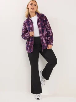 Purple Scribble - Yours Curve Active Fleece