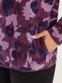 Purple Scribble - Yours Curve Active Fleece