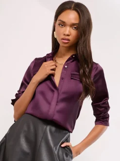 Purple Utility Pocket - Lipsy - Satijnen overhemd