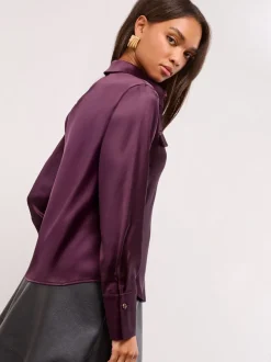 Purple Utility Pocket - Lipsy - Satijnen overhemd