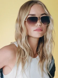 QUAY Extra Large Cream High Key Sunglasses