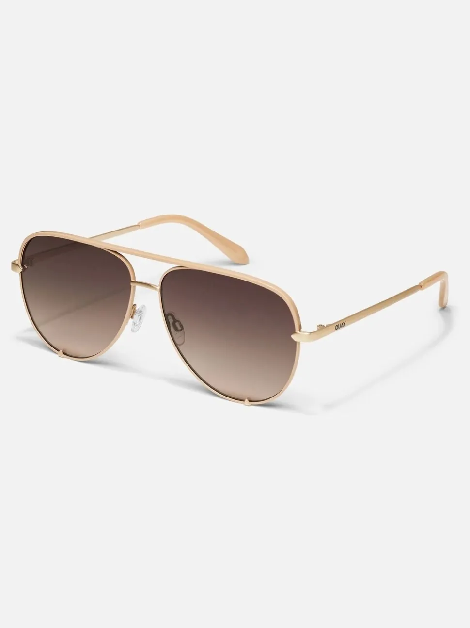 QUAY Extra Large Cream High Key Sunglasses